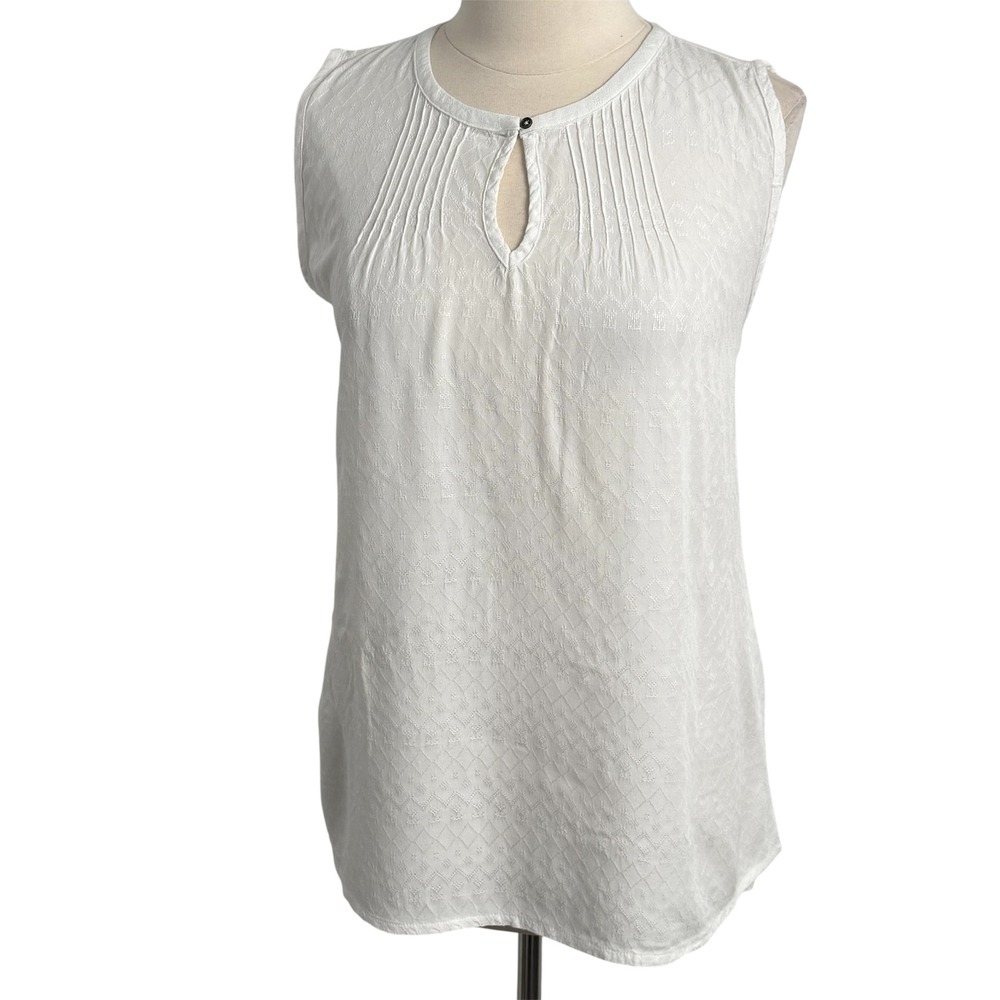 Indigo Women's Sleeveless Vertical Pinch Pleat Boho Top